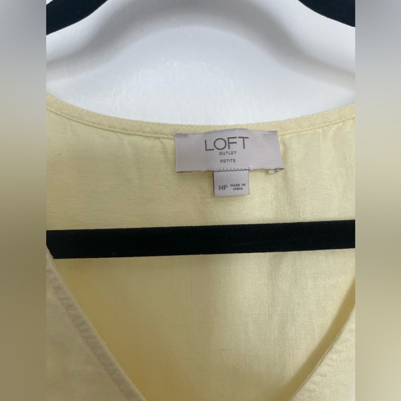 LOFT linen blend yellow peplum top - Picture 4 of 6